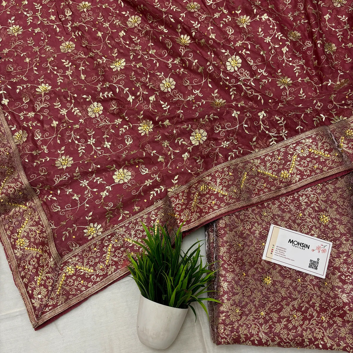 Peach Stone Work Kimkhab Silk Banarasi Gharara