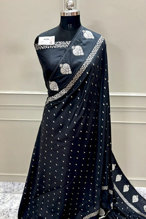 Black Zari Katan Silk Banarasi Saree