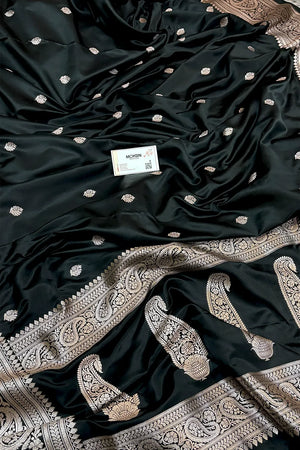 Black Zari Katan Silk Banarasi Saree