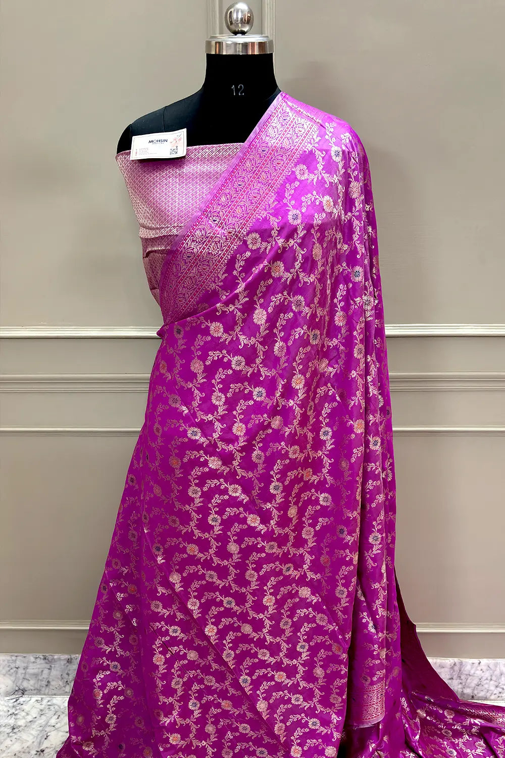 Magenta Zari Banarasi Silk Saree