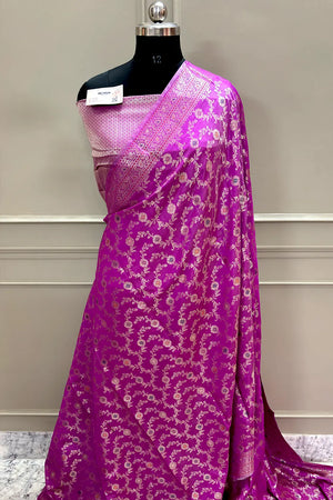 Magenta Zari Banarasi Silk Saree