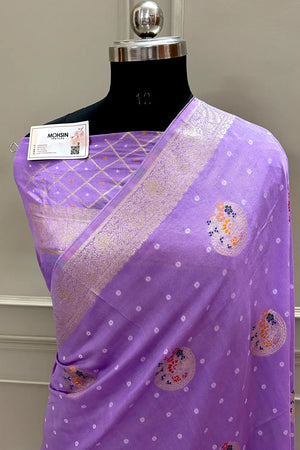 Mauve Cotton Silk Banarasi Saree