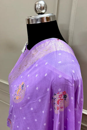 Mauve Cotton Silk Banarasi Saree