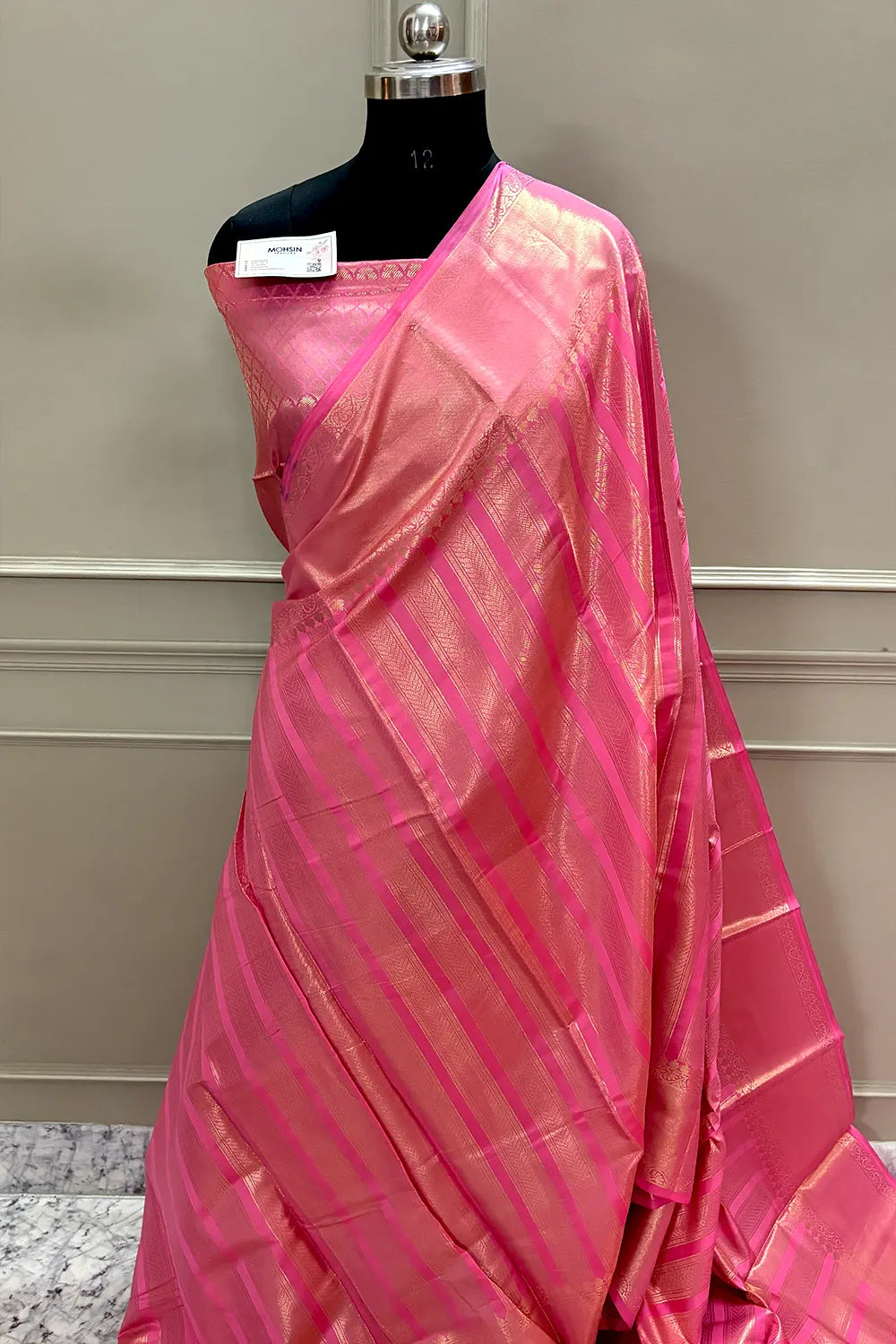 Sreeleela Pink Zari Banarasi Silk Saree