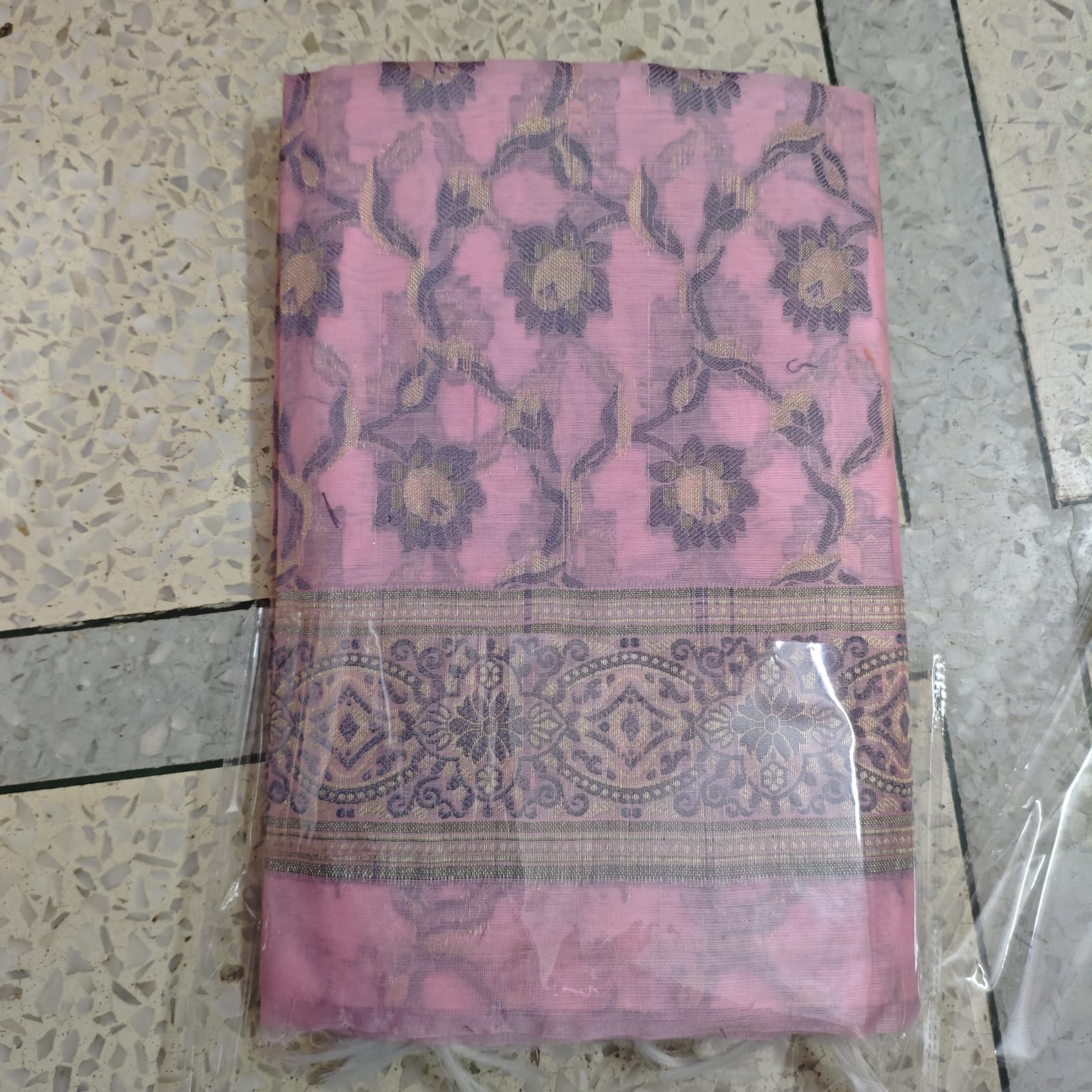 Pink Resham Banarasi Silk Suit