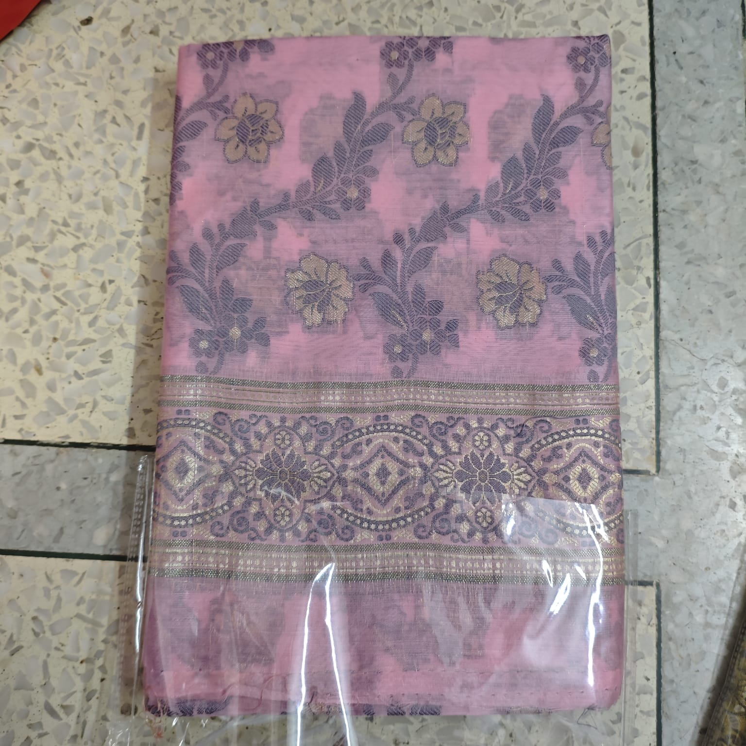 Pink Resham Banarasi Silk Suit