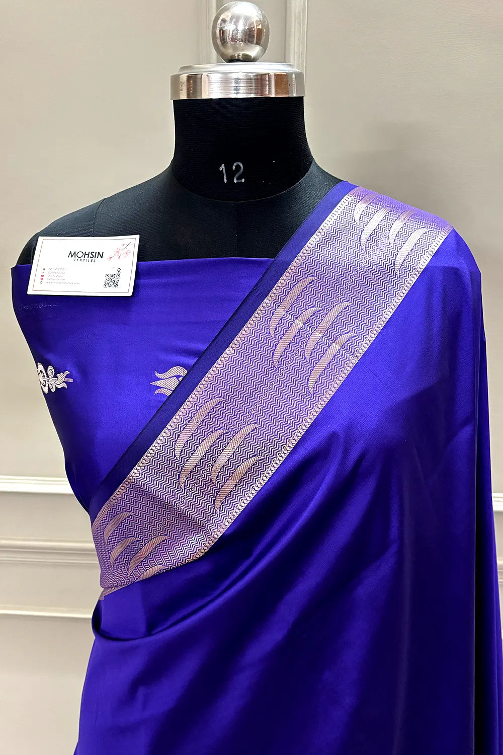 Auda Kalyug Plain Satin Silk Banarasi Saree