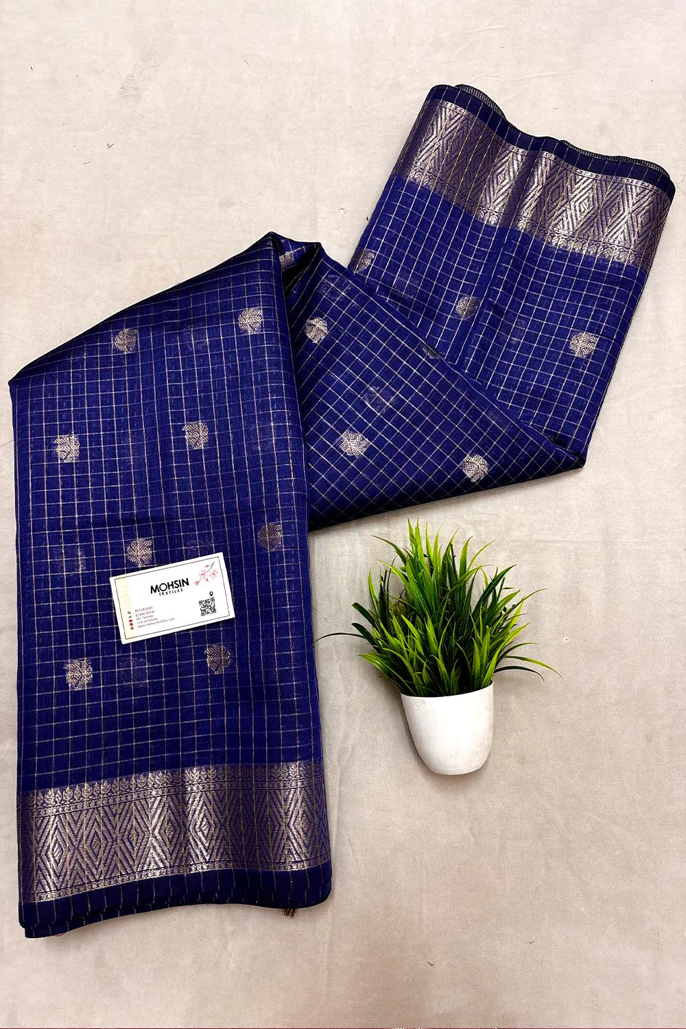 Auda Zari Chanderi Silk Banarasi Saree