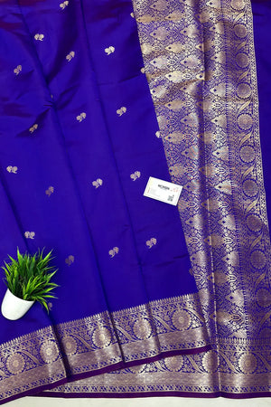 Auda Zari Semi Katan Silk Banarasi Saree