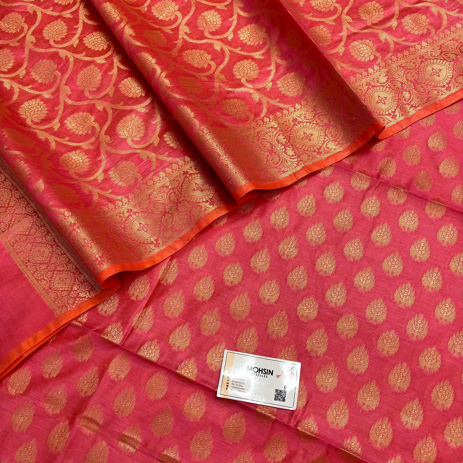Baby Pink Ghat Buti Banarasi Silk Suit