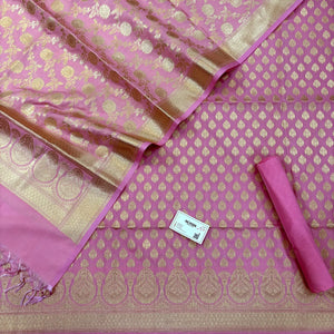 Baby Pink Gumbad Buti Katan Silk Banarasi Suit