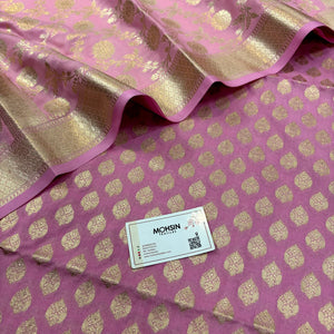 Baby Pink Gumbad Buti Katan Silk Banarasi Suit