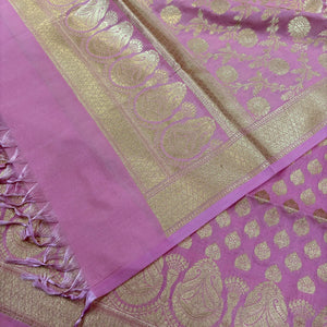 Baby Pink Gumbad Buti Katan Silk Banarasi Suit