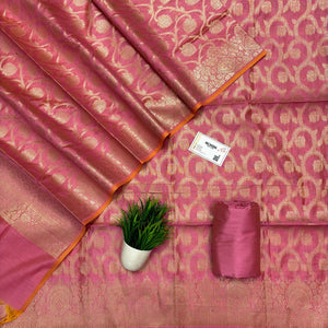 Baby Pink Persian Jaal Banarasi Silk Suit