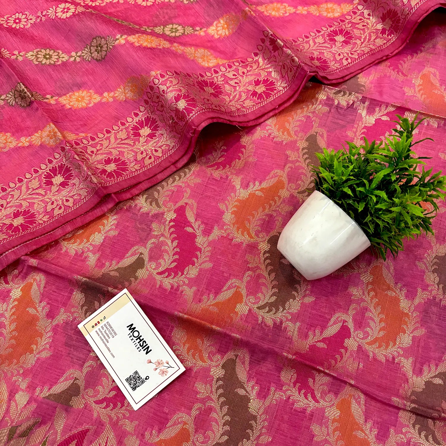 Baby Pink Resham Banarasi Silk Suit