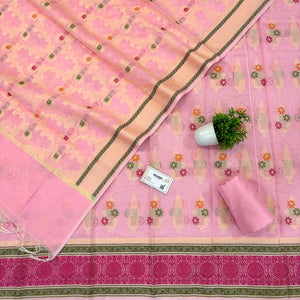 Baby Pink Resham Banarasi Silk Suit