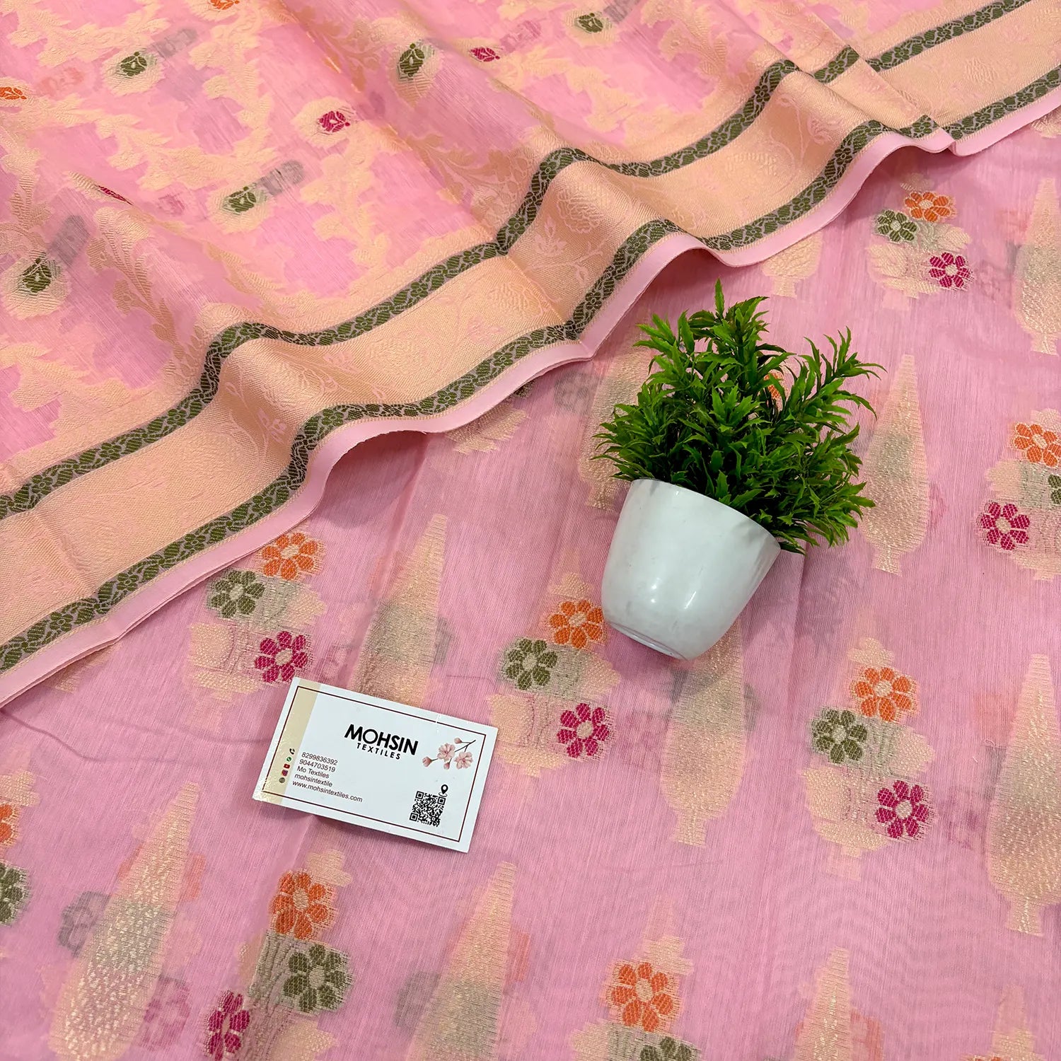 Baby Pink Resham Banarasi Silk Suit