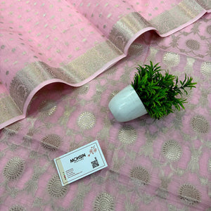 Baby Pink Resham Banarasi Silk Suit