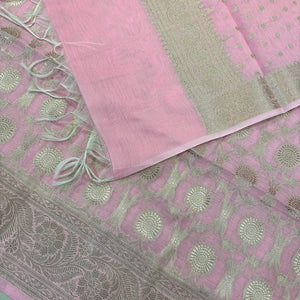 Baby Pink Resham Banarasi Silk Suit