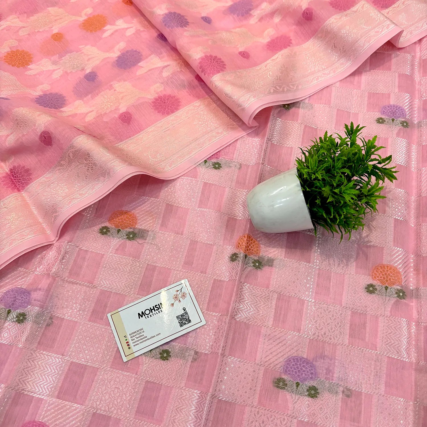 Baby Pink Resham Banarasi Silk Suit