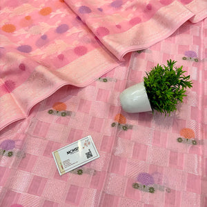 Baby Pink Resham Banarasi Silk Suit