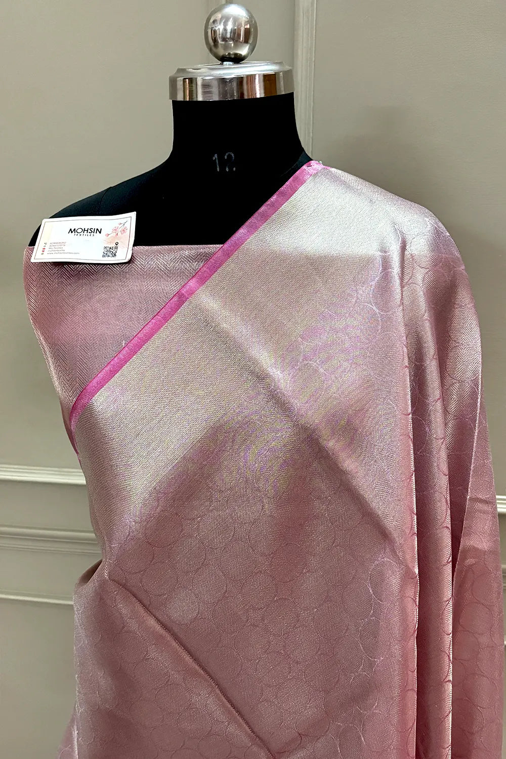 Baby Pink Tissue Silk Banarasi Saree