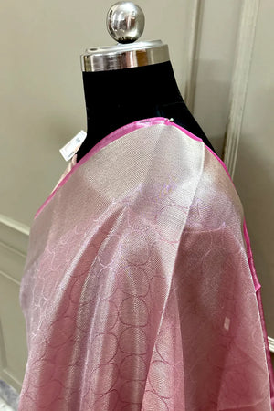 Baby Pink Tissue Silk Banarasi Saree
