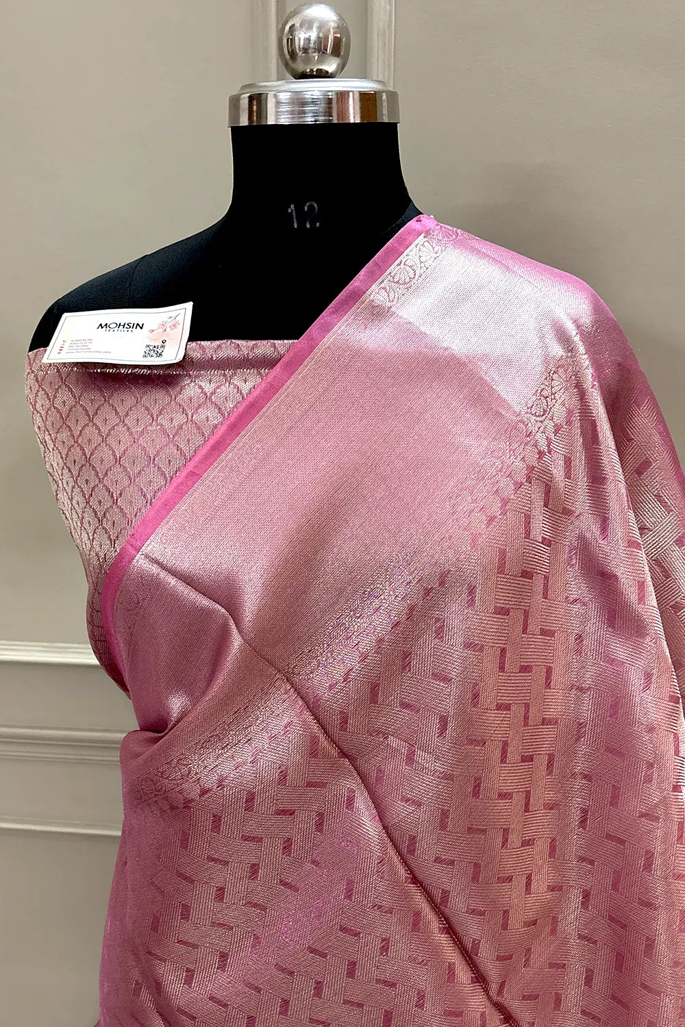 Baby Pink Tissue Silk Banarasi Saree