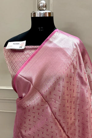 Baby Pink Tissue Silk Banarasi Saree