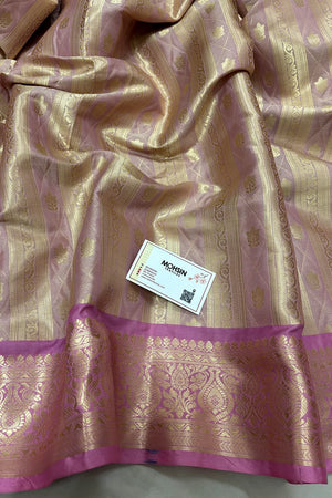 Baby Pink Tissue Silk Banarasi Saree