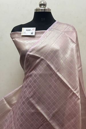 Baby Pink Tissue Silk Banarasi Saree