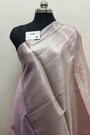 Baby Pink Tissue Silk Banarasi Saree