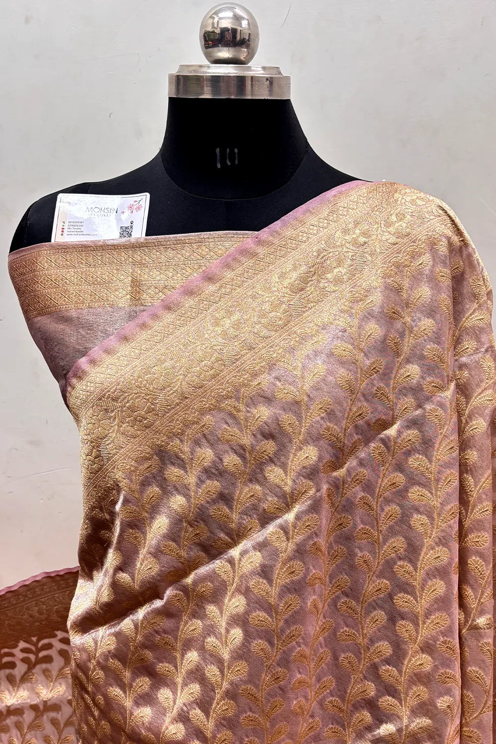 Baby Pink Tissue Silk Banarasi Saree