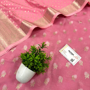 Baby Pink Zari Katan Silk Banarasi Suit