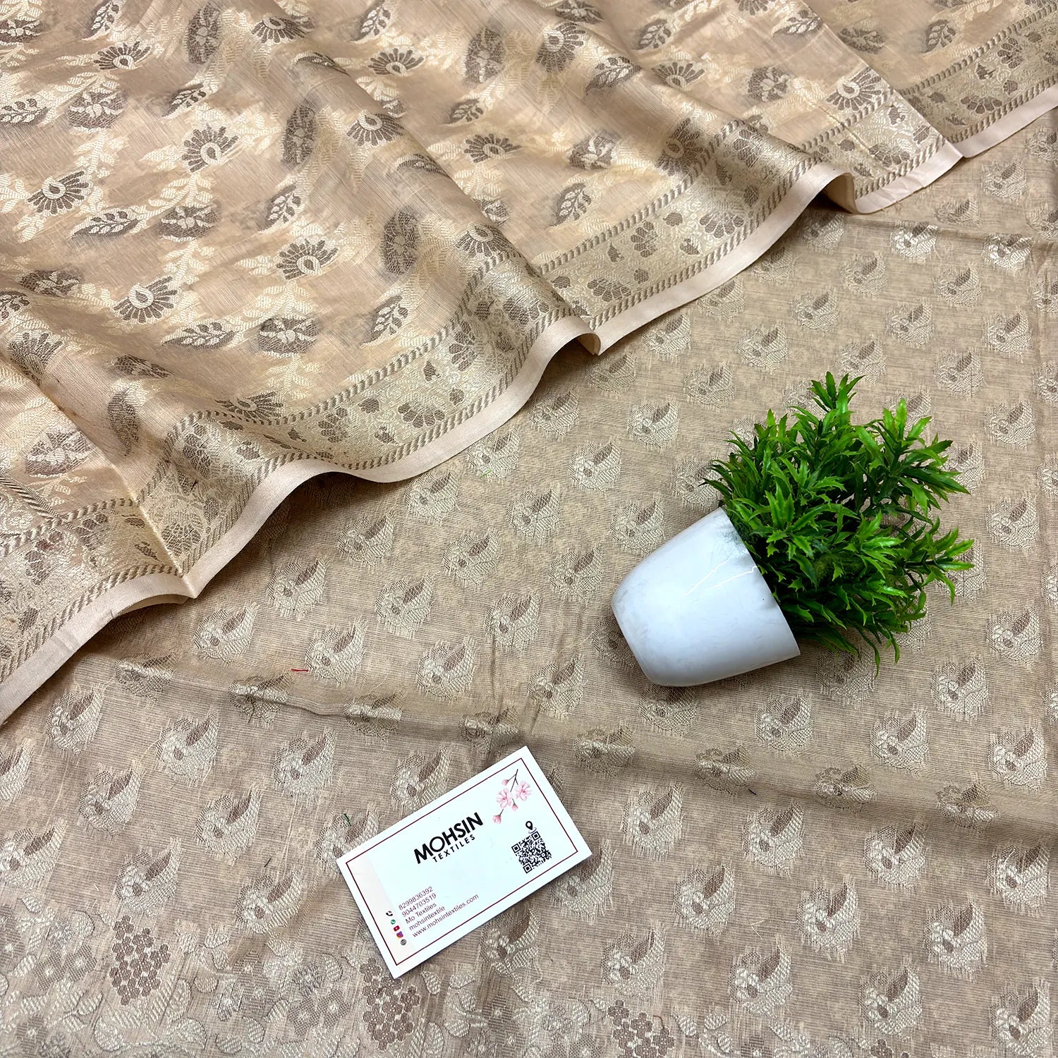 Beige Angoori Kalli Cotton Silk Banarasi Suit