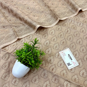 Beige Kacchi Carry Patta Cotton Silk Banarasi Suit