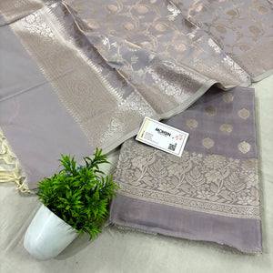 Beige Kiyari Satin Silk Banarasi Suit