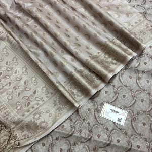 Beige Namo Ghat Cotton Silk Banarasi Suit