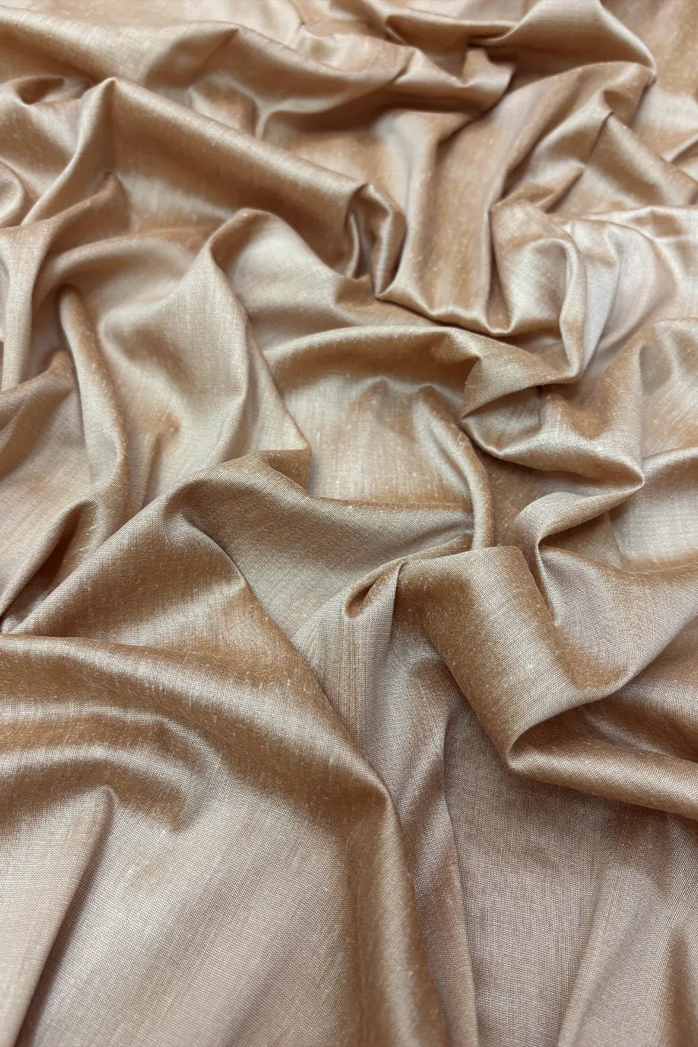 Beige Plain Cotton Silk Banarasi Fabric