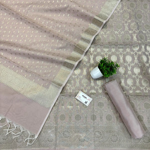 Beige Resham Banarasi Silk Suit