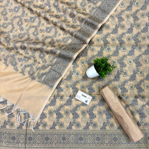 Beige Resham Banarasi Silk Suit