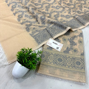 Beige Resham Banarasi Silk Suit