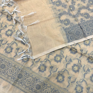 Beige Resham Banarasi Silk Suit