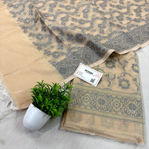 Beige Resham Banarasi Silk Suit