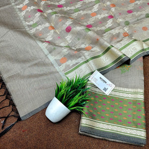 Beige Resham Banarasi Silk Suit