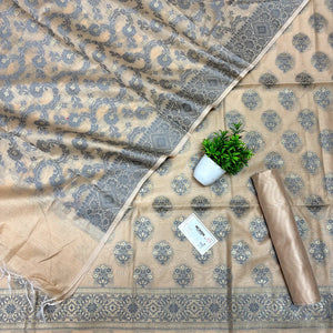 Beige Resham Banarasi Silk Suit
