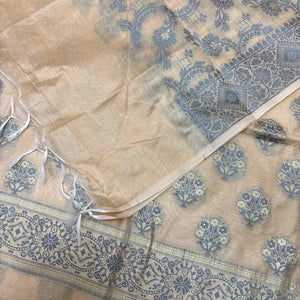 Beige Resham Banarasi Silk Suit