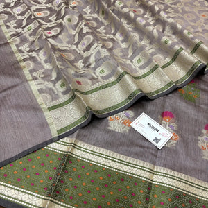 Beige Resham Banarasi Silk Suit