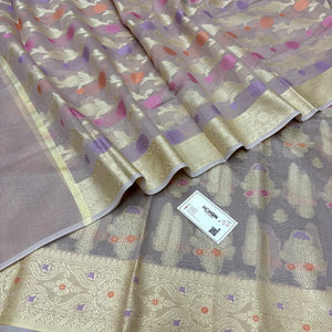 Beige Resham Banarasi Silk Suit