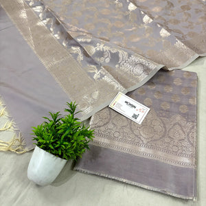 Beige Singhasan Buti Satin Silk Banarasi Suit